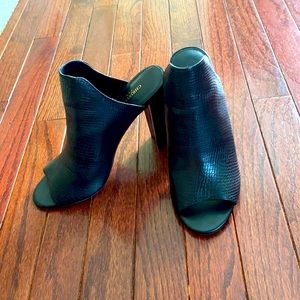 Christian Siriano black peep toe heeled sandal